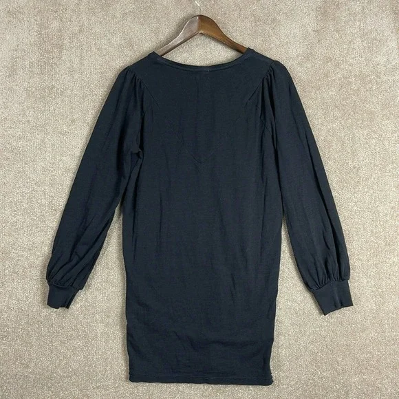 Nation LTD Elisa Dress Womens Size Small Black Puff Sleeve Easy Fit Stretch - Picture 9 of 10